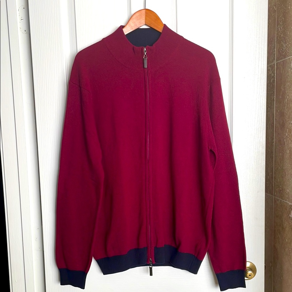 Bugatchi Wool Zip Up Sweater.